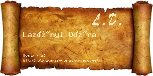 Lazányi Dóra névjegykártya